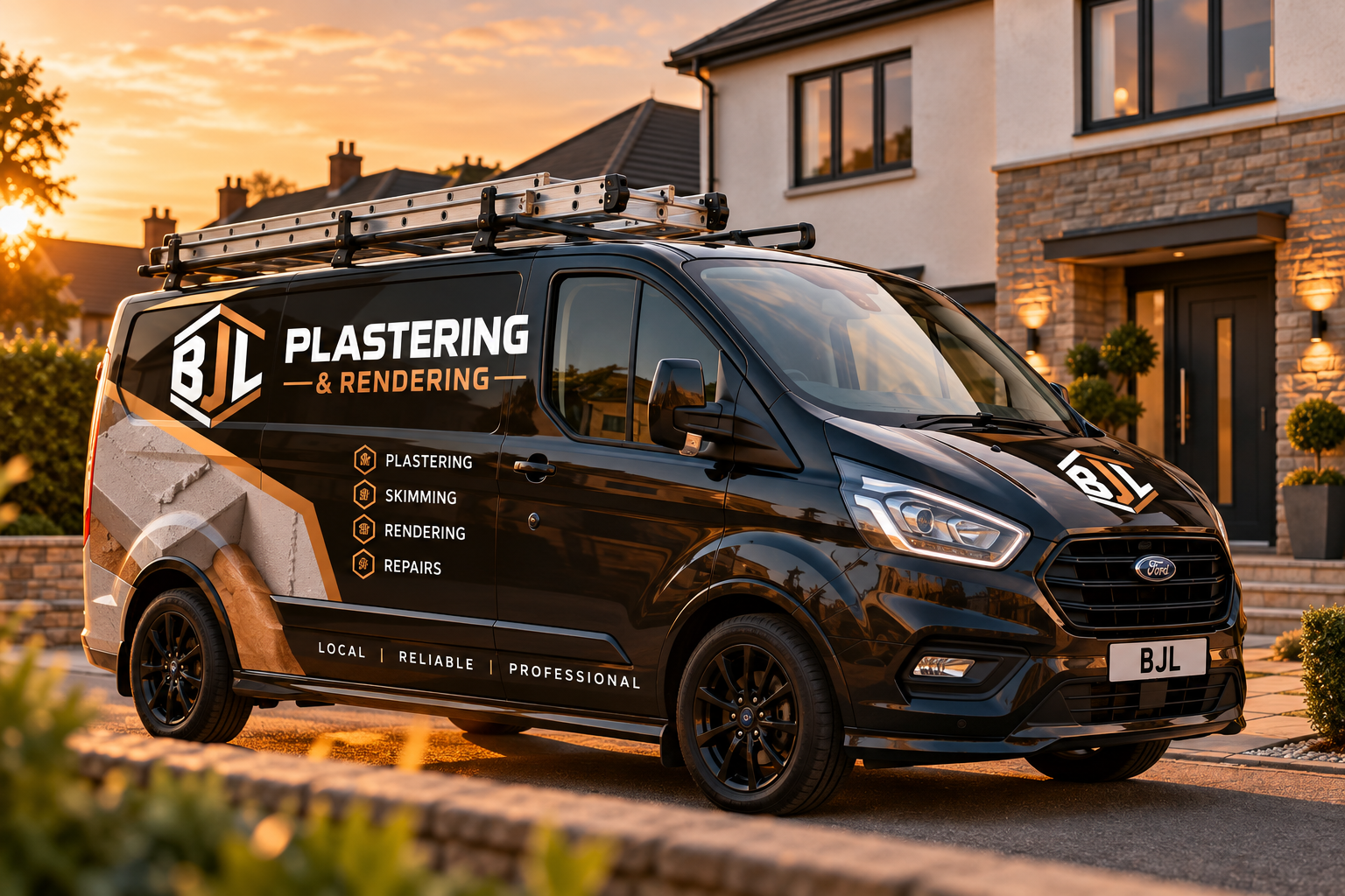 The BJL Plastering & Rendering team at work in Haywards Heath