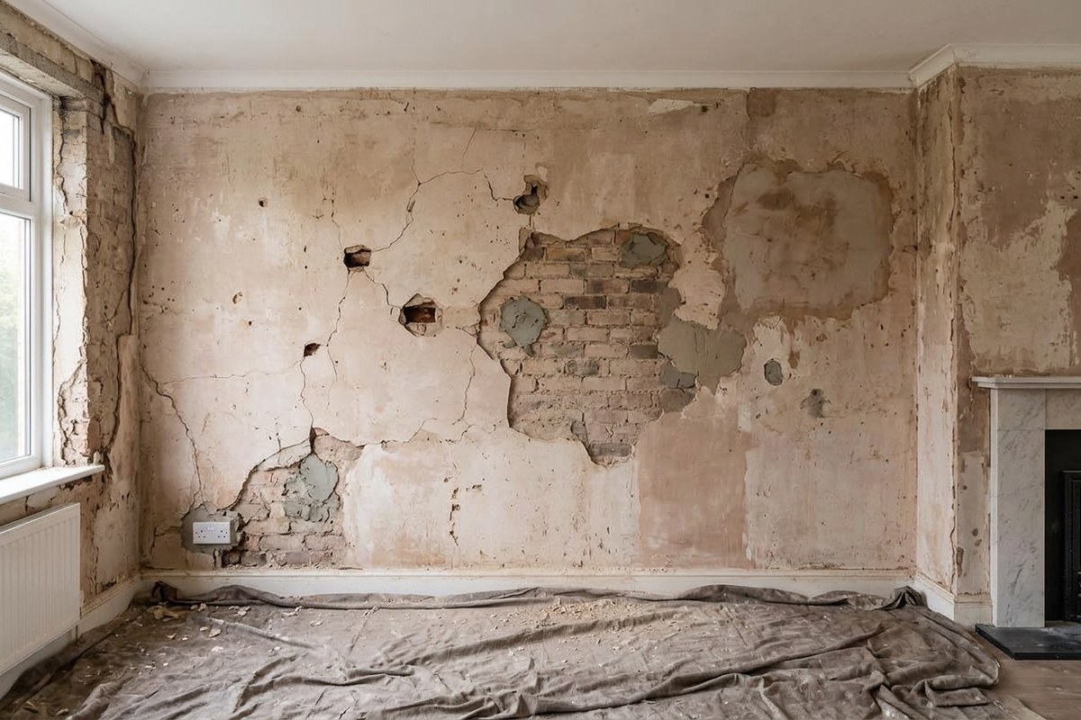 Wall before plastering